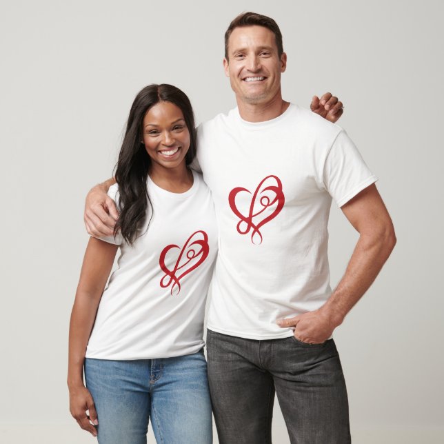 Camiseta Infinity Heart Love Forever Romantic Couple T-Shir (Unisexo)