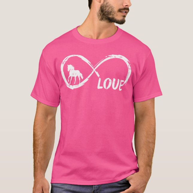 Camiseta Infinity Love Horse Cute Mujeres Ecuestres Chicas  (Anverso)