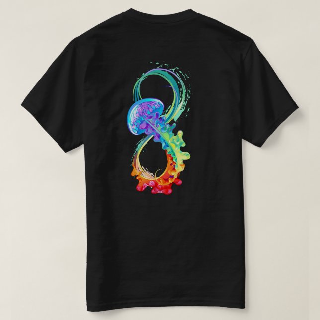 Camiseta Infinity with Rainbow Jellyfish (Reverso del diseño)
