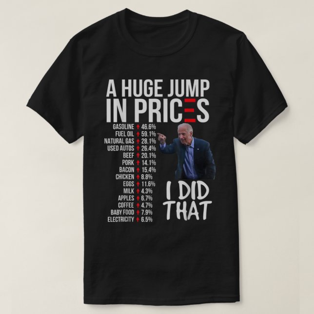Camiseta Inflación de precios altos en Biden Gas de mala ec (Diseño del anverso)