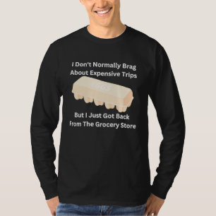 Camiseta inflación y precios de los huevos en el supermerca