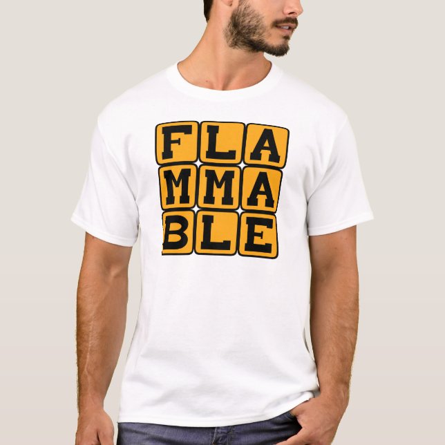 Camiseta Inflamable, susceptible al fuego (Anverso)