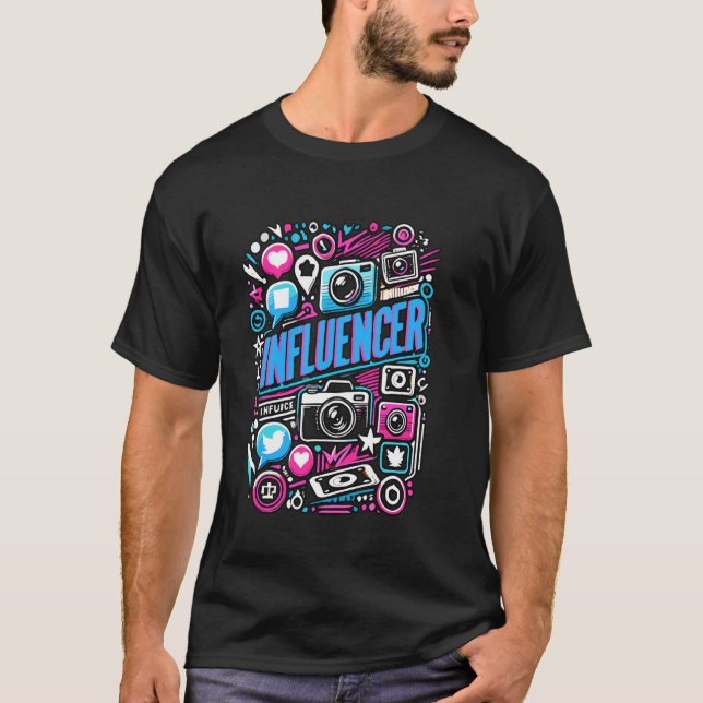 Camiseta Influencer Vlogger Content Creator Social Media In (Anverso)