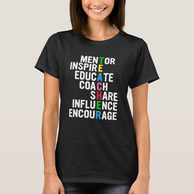 Camiseta influencia compartir educar alentar mentor inspira (Anverso)