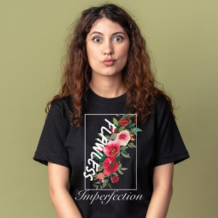 Camiseta Influencia irregular acuarela flores rosadas