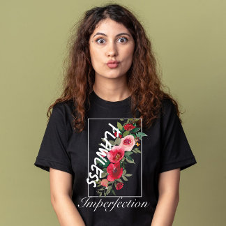 Camiseta Influencia irregular acuarela flores rosadas