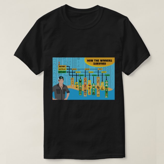 Camiseta Infografía de los ganadores de sobrevivientes (Diseño del anverso)
