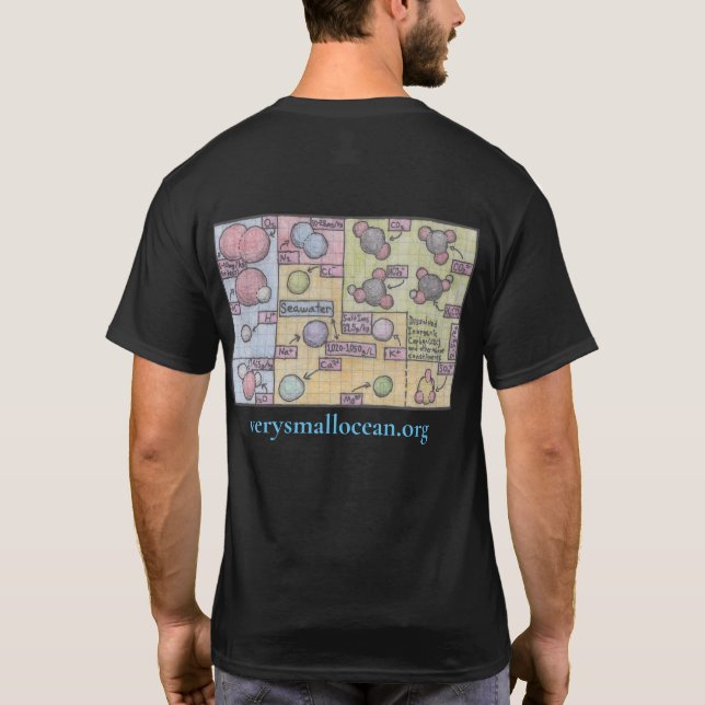 Camiseta Infográfica de Composición de Agua Marina (Reverso)