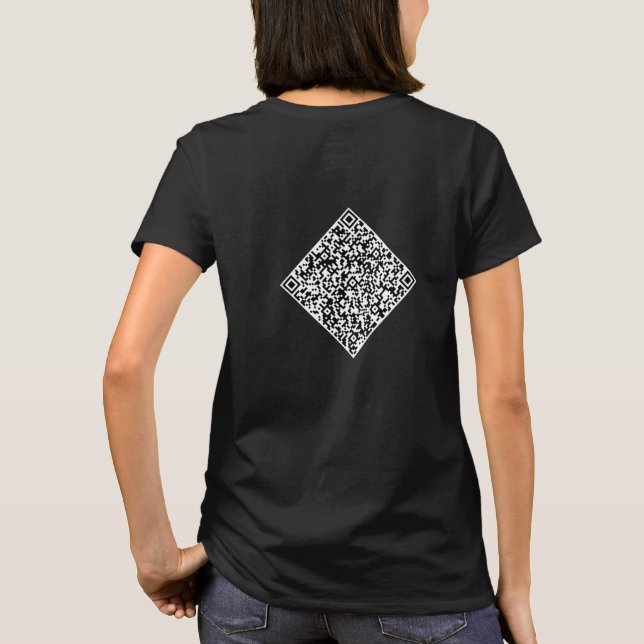 Camiseta Información de escaneo de código QR Personalizada  (Reverso)