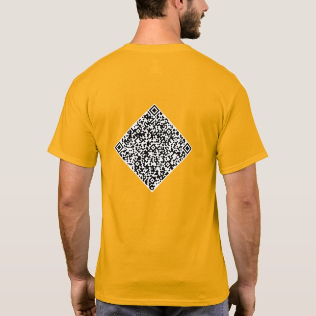 Camiseta Información de escaneo de código QR personalizado  (Reverso)