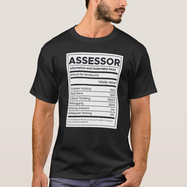 Camiseta Información de nutrición del evaluador (Anverso)