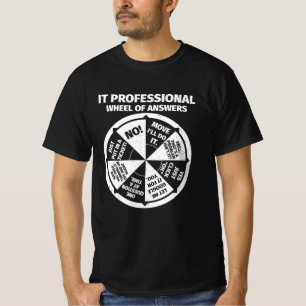 Camiseta Información De Rueda De Respuestas Profesional De 