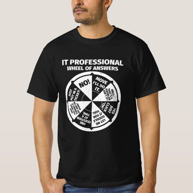 Camiseta Información De Rueda De Respuestas Profesional De  (Anverso)