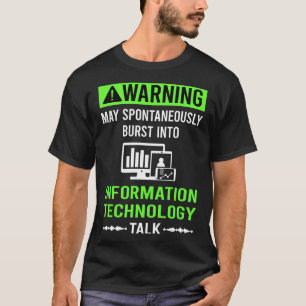Camiseta Información de Tecnología de Advertencia Verde