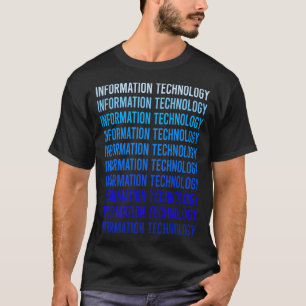 Camiseta Información de Tecnología de Texto Azul