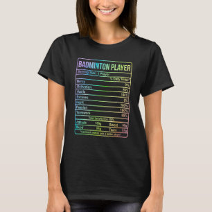 Camiseta Información Del Reproductor De Badminton Y Hechos 