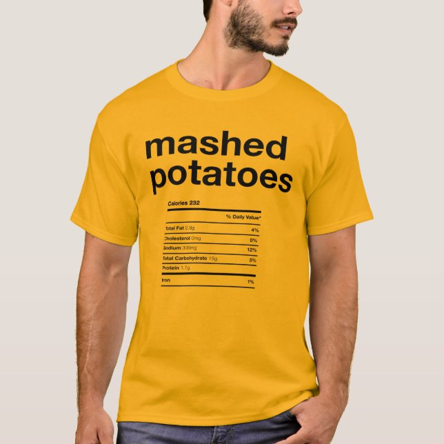 Camiseta Información Nutricional de Puré de Papas (Anverso)