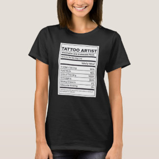 Camiseta Información sobre nutrición de artistas del tatuaj