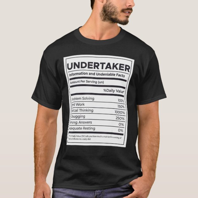Camiseta Información sobre nutrición de emprendedores (Anverso)