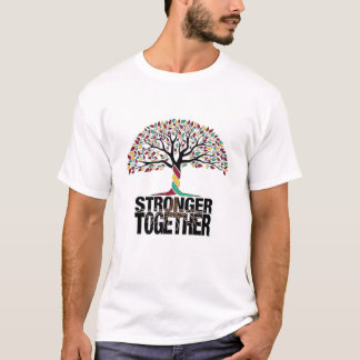 camiseta informal diaria, logo más fuerte juntos