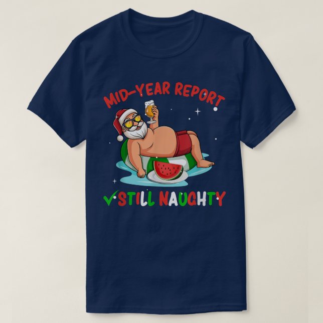 Camiseta Informe de mitad de año aún travieso Santa Claus C (Diseño del anverso)