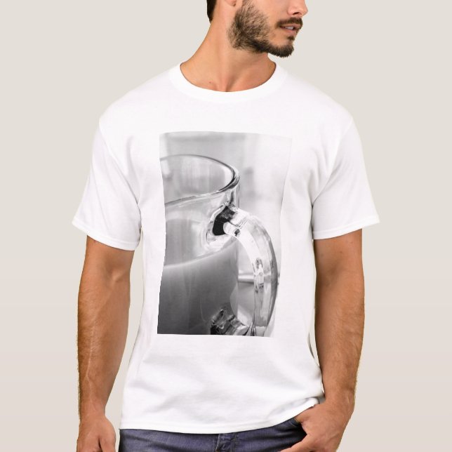 Camiseta Infrarrojo, negro y blanco, taza, vidrio, café, (Anverso)