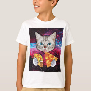 Camiseta infrecuente del Taco de la pizza del gato