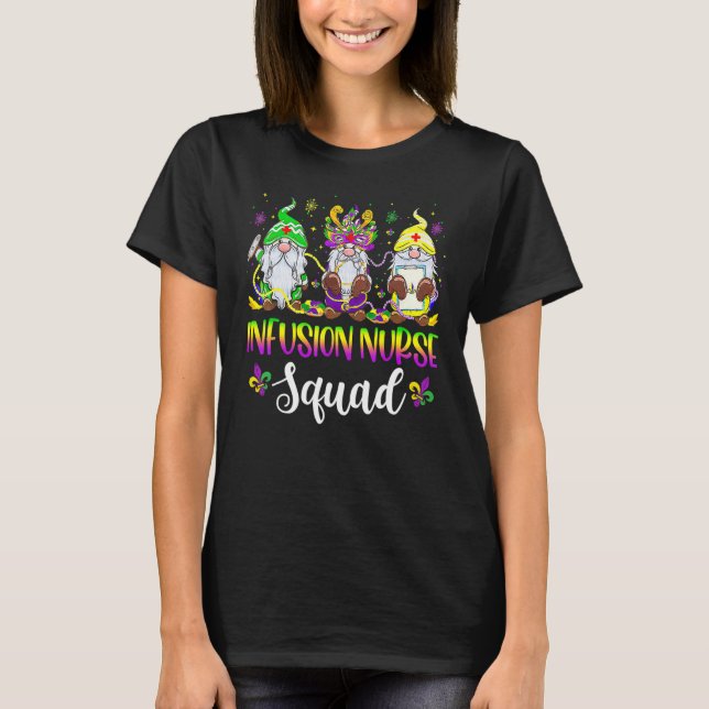 Camiseta Infusion Nurse Squad Gnomes Crew Mardi Gras Festiv (Anverso)