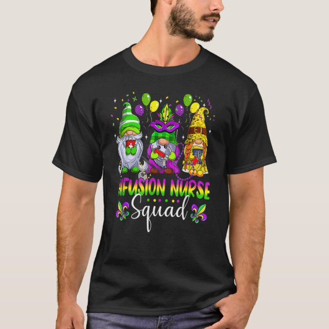 Camiseta Infusion Nurse Squad Gnomes Crew Mardi Gras Festiv (Anverso)