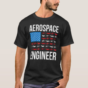 Camiseta Ingeniería Aeroespacial Bandera de EE. UU. Ingenie