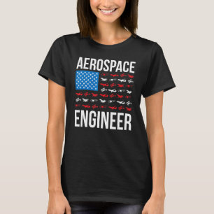 Camiseta Ingeniería aeroespacial US Flag Aerospace Engineer