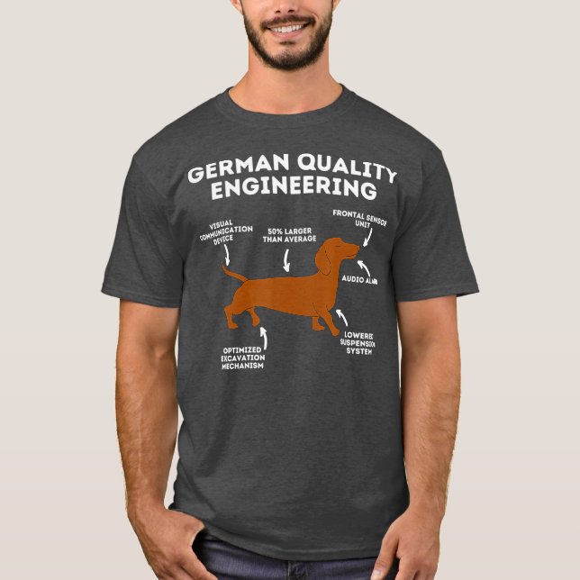 Camiseta Ingeniería Alemana De Calidad Dachshund Lover Perr (Anverso)