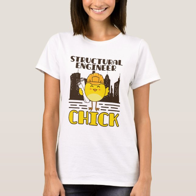 Camiseta Ingeniería Civil de Chick de Ingeniería Estructura (Anverso)