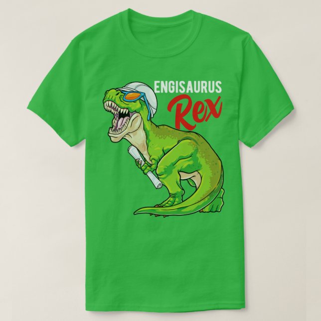 Camiseta Ingeniería de Rex Ingeniero de Engisauro Dinosaur  (Diseño del anverso)