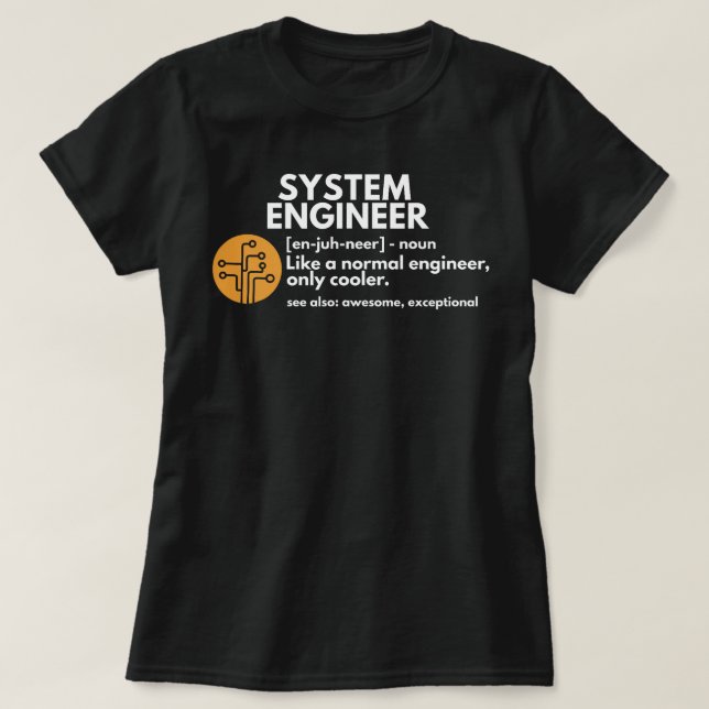 Camiseta Ingeniería de software de definición de ingeniería (Diseño del anverso)