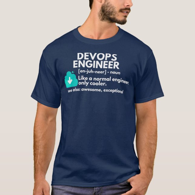 Camiseta Ingeniería divertida definición de DevOps (Anverso)