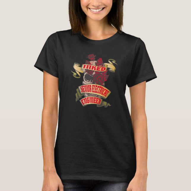 Camiseta Ingeniería Eléctrica de Alto Nivel con Skull y Ros (Anverso)