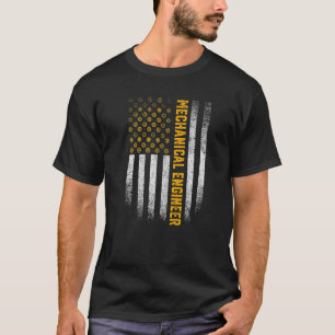 Camiseta Ingeniería Engranaje Rueda Dentada Bandera EEUU In