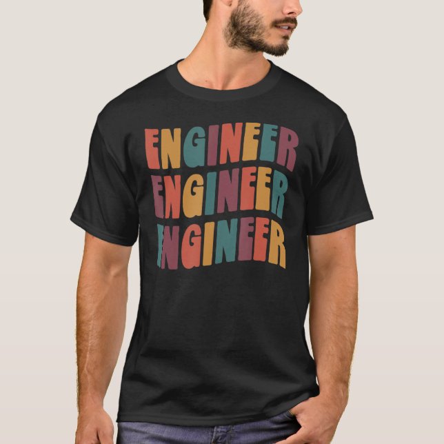 Camiseta Ingeniería Groovy Retro Colorida (Anverso)
