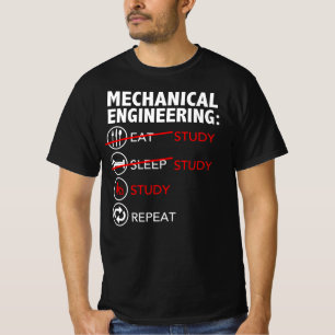 Camiseta Ingeniería Mecánica Estudio de Comida Estudiante d