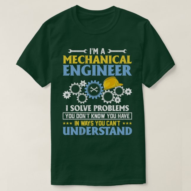 Camiseta Ingeniería Mecánica Soy Ingeniero Mecánico  (Diseño del anverso)