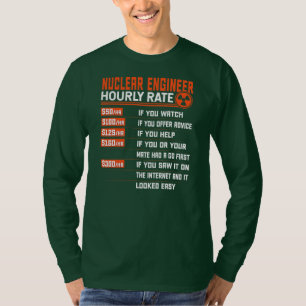 Camiseta Ingeniería nuclear califica por hora de divertida