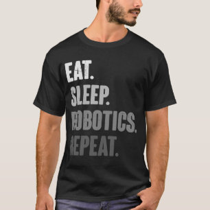 Camiseta Ingeniería repetida de robots para dormir