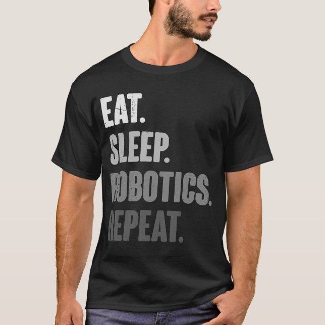 Camiseta Ingeniería repetida de robots para dormir (Anverso)