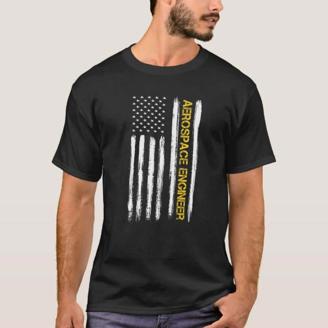 Camiseta Ingeniero Aeroespacial American Flag Engineering G (Anverso)