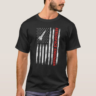 Camiseta Ingeniero Aeroespacial Estadounidense Bandera Prem