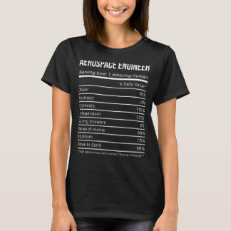 Camiseta ingeniero aeroespacial Nutrición de valores nutric