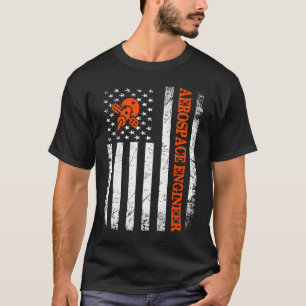 Camiseta Ingeniero Aeroespacial USA Bandera Retro Estadouni