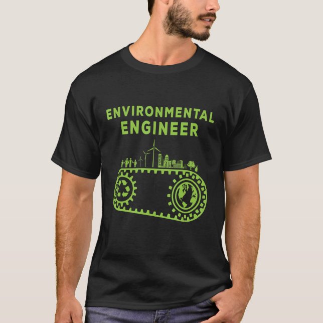 Camiseta Ingeniero Ambiental Reciclando Aviso de Contaminac (Anverso)