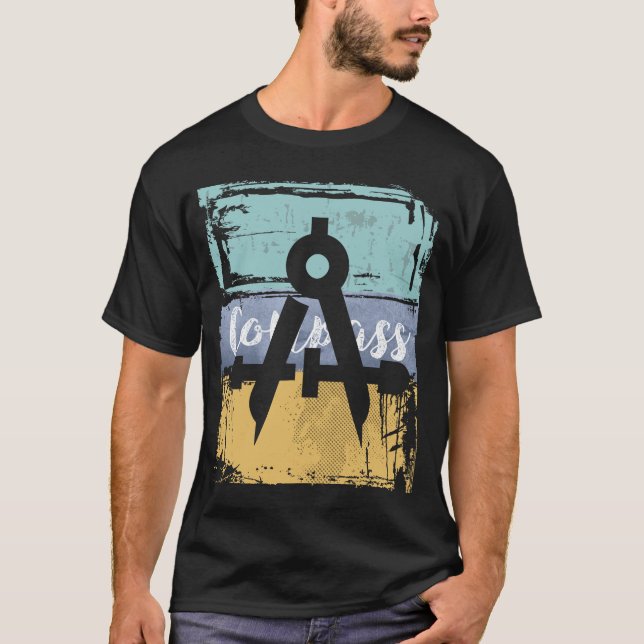 Camiseta Ingeniero arquitectónico Vintage Retro Compass (Anverso)